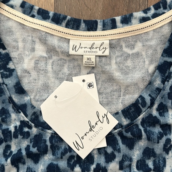 Sleeveless Dress (NWT)- Blue Leopard Print- XL - Picture 2 of 4